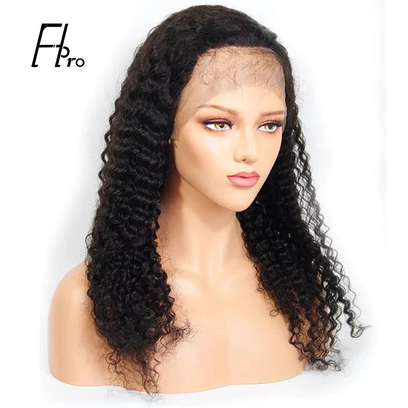 Super Grade Full Lace Wig Deep Wave Natural Color Free Part Human Hair